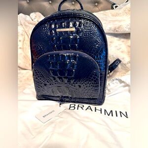 🎒NWT🏷️LUXURY BRAHMIN BLUE LEATHER BACKPACK🎒🔥RARE COLOR🔥STUNNING❣️